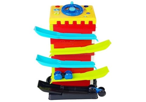 Zjeżdżalnia Blok Tor Edukacyjny z Autkami Sorter Światła Dźwięki