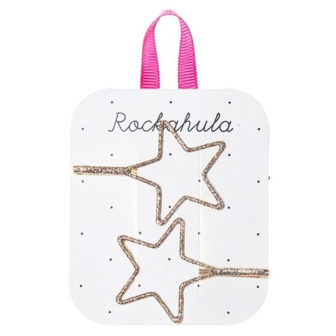 Rockahula Kids - 2 wsuwki do włosów Starry Cut out Glitter Gold