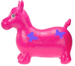 Skoczek gumowy koń z wzorem różowy
