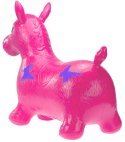 Skoczek gumowy koń z wzorem różowy