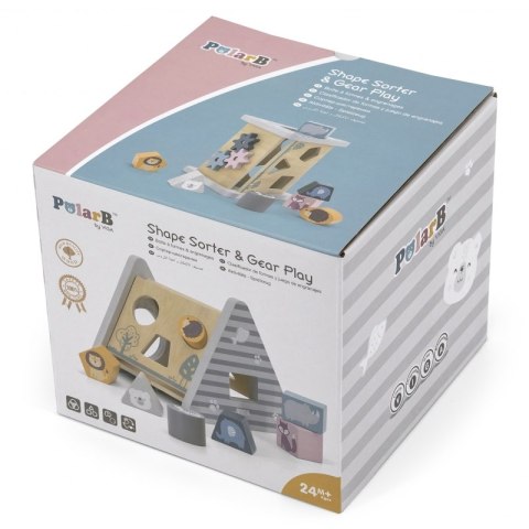 VIGA PolarB Drewniany sorter z klockami piramida Układanka