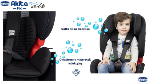 AKITA FIX AIR Chicco fotelik samochodowy 9-36 kg ISOFIX - BLACK