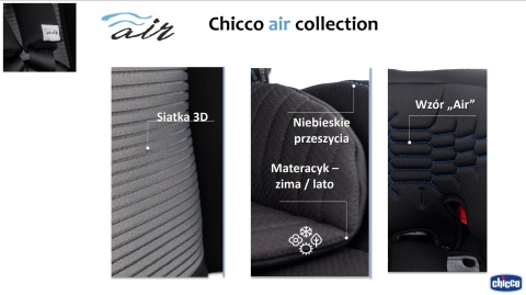 AKITA FIX AIR Chicco fotelik samochodowy 9-36 kg ISOFIX - INDIA INK AIR