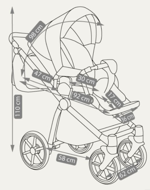 PREVIO Camarelo 3w1 wózek wielofunkcyjny z fotelikiem KITE 0-13kg Polski Produkt kolor - PR 5