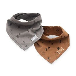 Jollein - 2 śliniaki bandany SPOT Storm Grey / Caramel