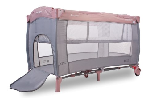 Łóżeczko turystyczne z pełnym wyposażeniem - różowe