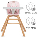 NOBIS Kidwell Krzesełko do karmienia 2w1 6m+ do 15 kg - ROSA