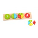 TOOKY TOY Drewniane Puzzle Montessori Edukacyjne Okrągłe Nauka Ułamków Matematyki