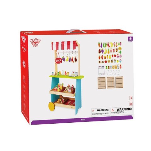 TOOKY TOY Drewniany Kiosk + Akcesoria