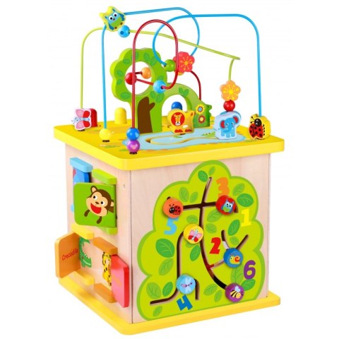 TOOKY TOY Ogromna Kostka Edukacyjna Las Pętla Motoryczna Wbijanka Sorter