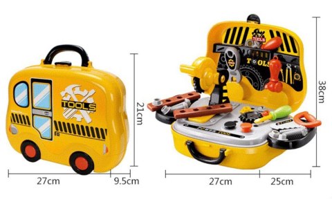 Warsztat z narzędzami w walizce na kołach