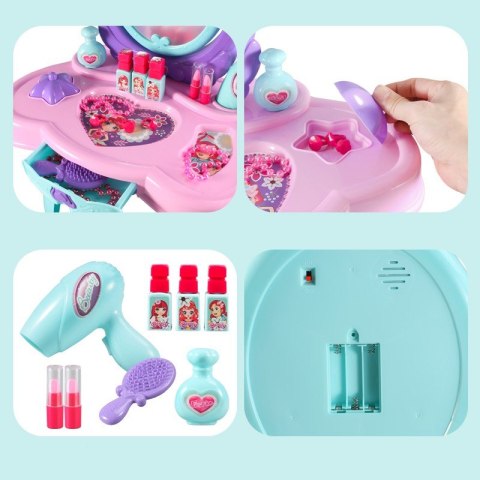 TOALETKA DLA DZIEWCZYNKI DUŻA Z LUSTREM LED DŹWIĘK 008-937