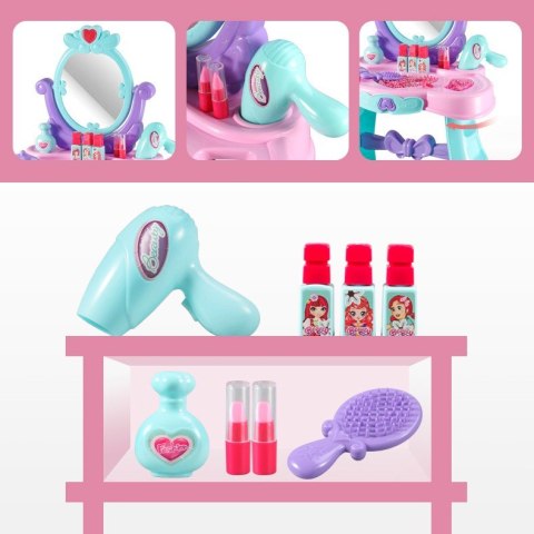 TOALETKA DLA DZIEWCZYNKI DUŻA Z LUSTREM LED DŹWIĘK 008-937
