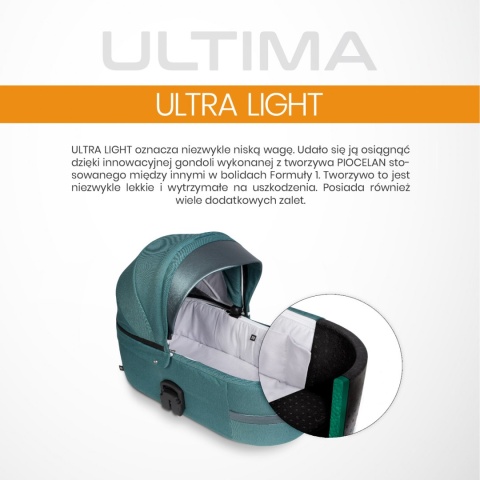 RIKO ULTIMA ULTRA LIGHT 2w1 Wózek wielofunkcyjny z ultralekką gondolą - 04 NIAGARA