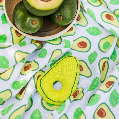 Baby Ono Otulacz z muślinu bambusowego + grzechotka - Avocado 536/01