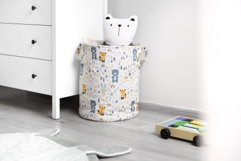 Bawełniany kosz na zabawki Sensillo - PRZYJACIELE Z LASU