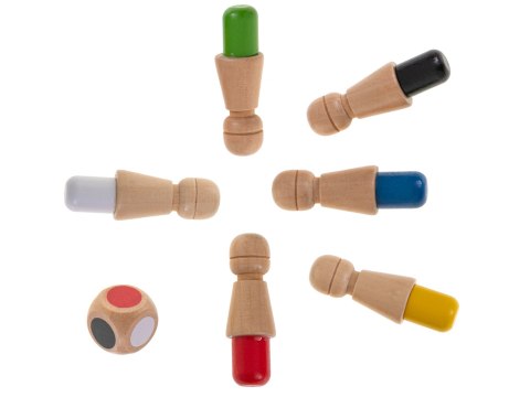 Gra logiczna pamięciowa memory chińczyk dopasuj kolory drewniana