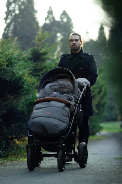 Sensillo rękawiczka mufka Minky do wózka - Black