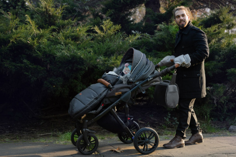 Sensillo rękawiczka mufka Minky do wózka - Black