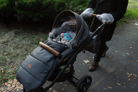 Sensillo rękawiczka mufka Minky do wózka - Black