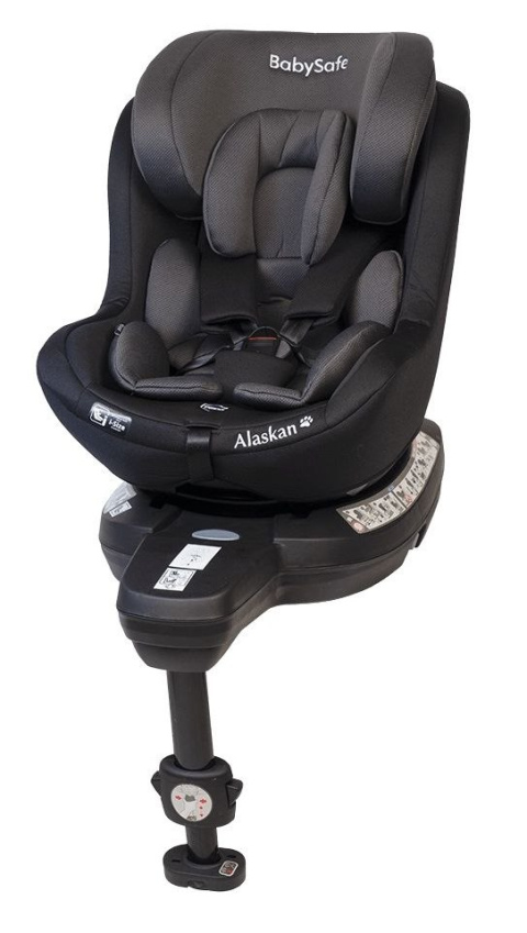 ALASKAN BabySafe 0-18 kg i-Size obrotowy fotelik samochodowy tyłem do 105 cm - szaro / czarny