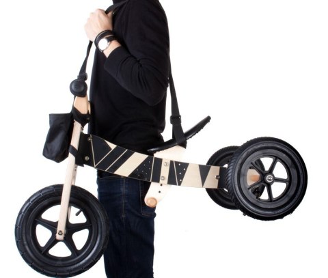 Rowerek biegowy drewniany dla 2 latka 2w1 Twist Plus - Samoa Black Edition