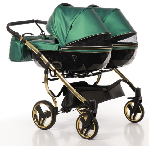 DIAMOND FLUO LINE DUO 3w1 JUNAMA wózek dla bliźniąt, jeden obok drugiego z fotelikami Kite 0-13kg - 02