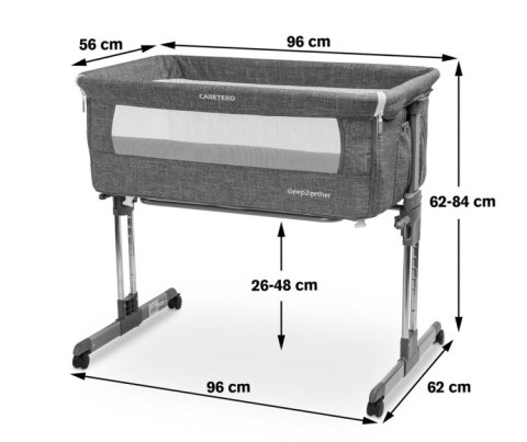 ŁÓŻECZKO SLEEP2GETHER GRAPHITE CARETERO