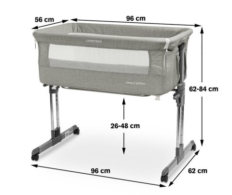 ŁÓŻECZKO SLEEP2GETHER GREY CARETERO