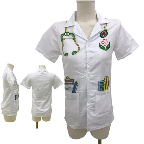WOOPIE Strój Fartuch Lekarza Doktora Ubranko dla Dzieci do ok. 120 cm