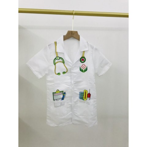 WOOPIE Strój Fartuch Lekarza Doktora Ubranko dla Dzieci do ok. 120 cm