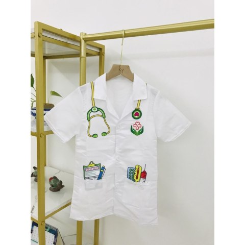 WOOPIE Strój Fartuch Lekarza Doktora Ubranko dla Dzieci do ok. 120 cm