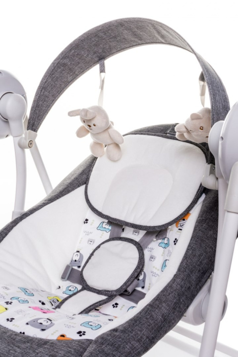 4Baby SWING Huśtawka elektryczna / Bujaczek 6m+ GREY