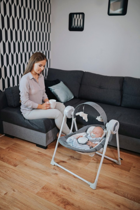 4Baby SWING Huśtawka elektryczna / Bujaczek 6m+ GREY