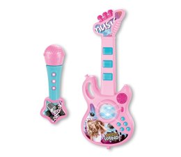 Gitara elektryczna z mikrofonem różowa