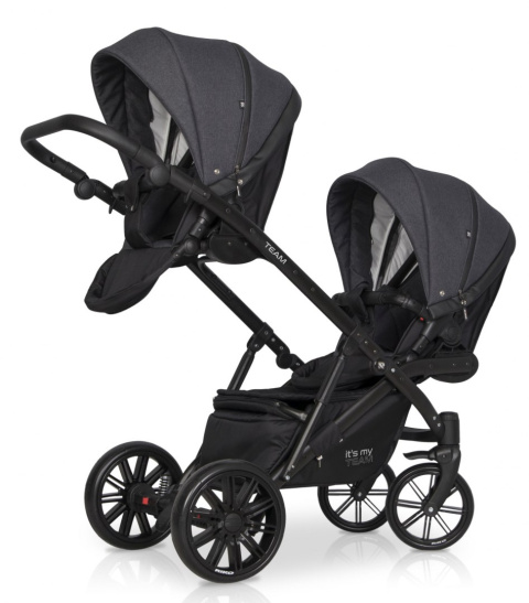 TEAM 2w1 RIKO wózek bliźniaczy lub dla dzieci rok po roku - 04 Anthracite