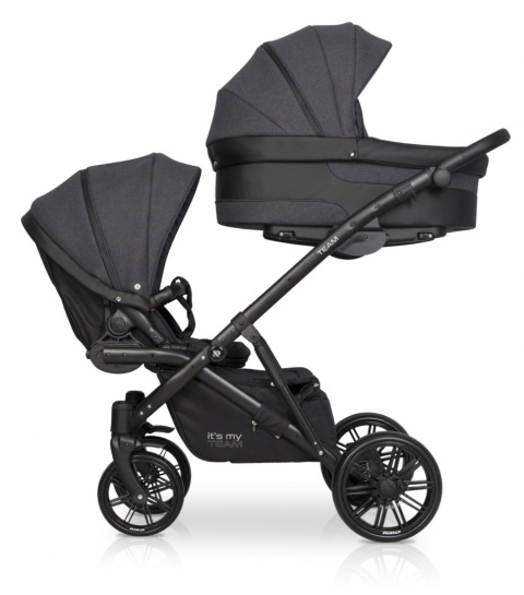 TEAM 2w1 RIKO wózek bliźniaczy lub dla dzieci rok po roku - 04 Anthracite