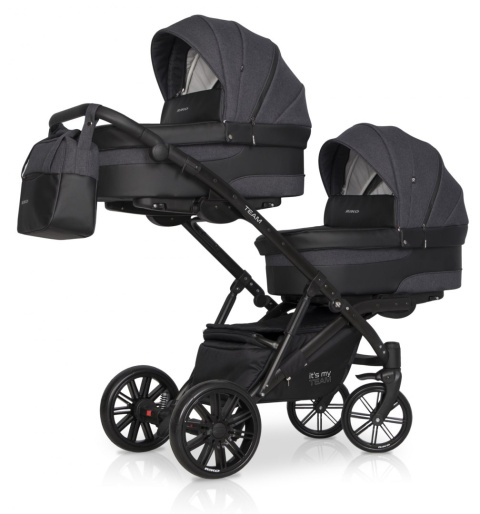 TEAM 2w1 RIKO wózek bliźniaczy lub dla dzieci rok po roku - 04 Anthracite