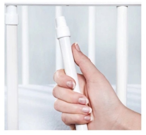 Klupś Łóżeczko drewniane FRANK / RADEK X 120x60cm wyciągane szczebelki- biały