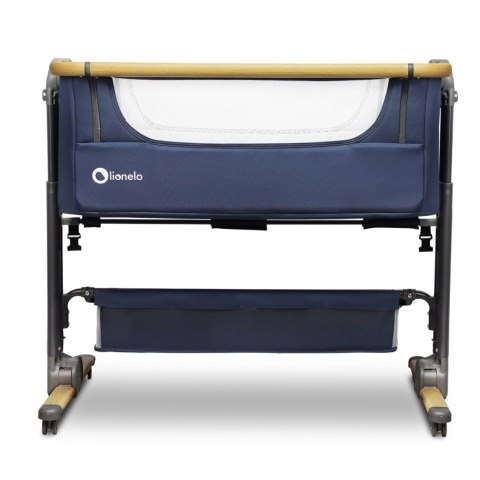 TIMON Lionelo 3w1 składane łóżeczko dostawne, przybornik, torba, co-sleeping - blue navy