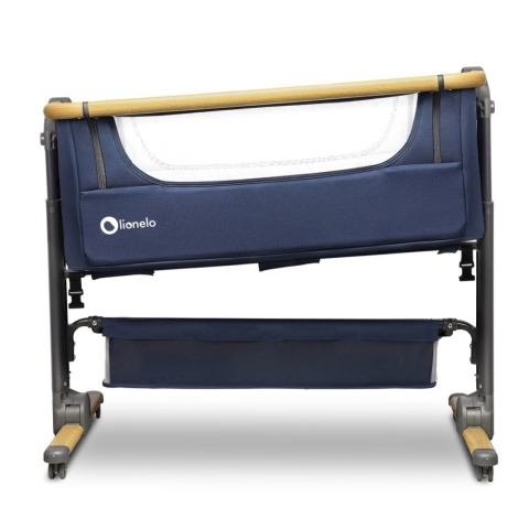 TIMON Lionelo 3w1 składane łóżeczko dostawne, przybornik, torba, co-sleeping - blue navy