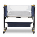 TIMON Lionelo 3w1 składane łóżeczko dostawne, przybornik, torba, co-sleeping - blue navy