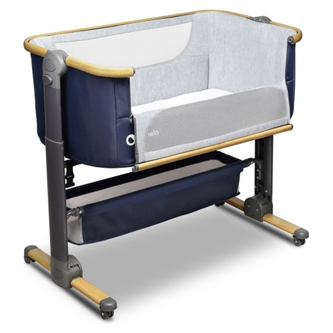 TIMON Lionelo 3w1 składane łóżeczko dostawne, przybornik, torba, co-sleeping - blue navy