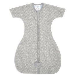 Aden+anais Śpiworek SNUG FIT SLEEVED HEATHER GREY/BLUE rozmiar L