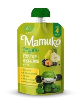 MAMUKO Puree owocowe BIO gruszka śliwka czarna porzeczka