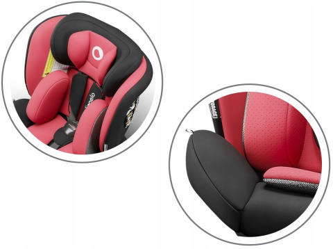 BASTIAAN ONE Lionelo Obrotowy fotelik samochodowy 0-36 kg Isofix RWF - Red Chili