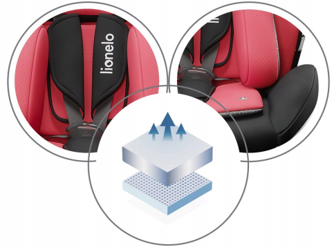 BASTIAAN ONE Lionelo Obrotowy fotelik samochodowy 0-36 kg Isofix RWF - Red Chili
