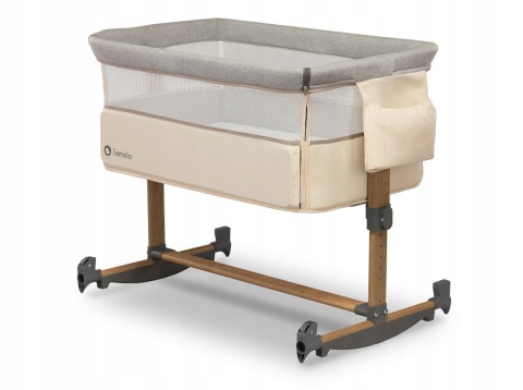 LEONIE Lionelo Łóżeczko dostawne Kołyska 3w1 - Beige Sand Grey