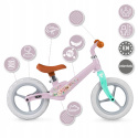 MoMi ULTI Rowerek biegowy dla dziewczynki koła 12'' - Różowy kwiaty