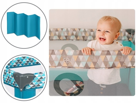 STEFI Lionelo Łóżeczko turystyczne Kojec - Green Turquoise